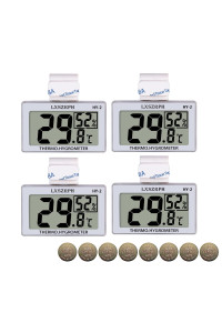 GXSTWU Reptile Hygrometer Thermometer LCD Display Digital Reptile Tank Hygrometer Thermometer with Hook Temperature Humidity Meter Gauge for Reptile Tanks, Terrariums, Vivarium (4 Packs)