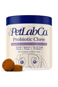 PetLab Co. Probiotics for Dogs, Support Gut Health, Diarrhea, Digestive Health & Seasonal Allergies - Salmon Flavor - 30 Soft Chews