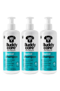 Tropical Dog Shampoo by Buddycare Deep cleansing Shampoo for Dogs Tropical Scented with Aloe Vera and Pro Vitamin B5 (5072oz)