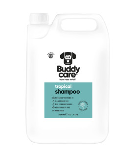 Tropical Dog Shampoo by Buddycare Deep cleansing Shampoo for Dogs Tropical Scented with Aloe Vera and Pro Vitamin B5 (16907oz)