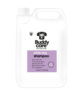 White Dog Shampoo by Buddycare Brightening and Whitening Shampoo for Dogs Deep cleansing, Fresh Scented with Aloe Vera and Pro Vitamin B5 (16907oz)