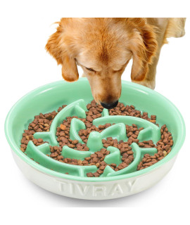 Tivray Slow Feeder Dog Bowls Large Breed, 3 Cups Dog Bowl Slow Feeder Ceramic Dog Slow Feeder Bowl, Puzzle Dog Food Bowls Slow Feeder Bowl for Fast Eaters, Slow Eating Dog Bowl for Medium Large Dogs