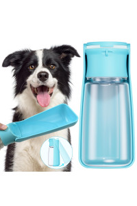 FORWH Portable Dog Water Bottle Dispenser [Leak Proof & Foldable] Dog Travel Water Bottle Bowl Accessories for Puppy Small Medium Large Dogs Pet Water Bottles for Dogs Walking Outdoor Hiking 19OZ