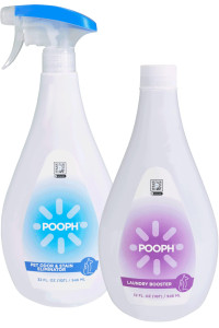 Pooph Pet Odor Eliminator & Pooph Laundry Additive - 2-32oz Bottles - Dismantles Odors on a Molecular Basis, Dogs, Cats, Freshener, Eliminator, Urine, Poop, Pee, Deodorizer, Puppy, Fresh, Clean
