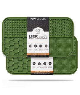 Pup Culture Dog Lick Mat for Dogs (2 Pack), Feeding Pad for Anxious Pets Plus 4 Different Puzzles for Mental Stimulation for Dogs - Supports Mental, Dental, and Digestive Health - Heavy Duty