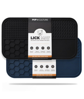 Pup Culture Dog Lick Mat for Dogs (2 Pack), Feeding Pad for Anxious Pets Plus 4 Different Puzzles for Mental Stimulation for Dogs - Supports Mental, Dental, and Digestive Health - Heavy Duty
