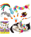 Cat Amazing SnatchPack - 5 Magnetic Attachments for The Snatch Magnetic Wand Toy - Catnip Mouse, Rattle Snake, Crinkle Fish, Scruchy Ball and DIY Clip - Cat Teaser Toys - Really Catch!
