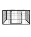 vidaXL Dog Playpen 4 Panels Black 100x50 cm Powder-coated Steel