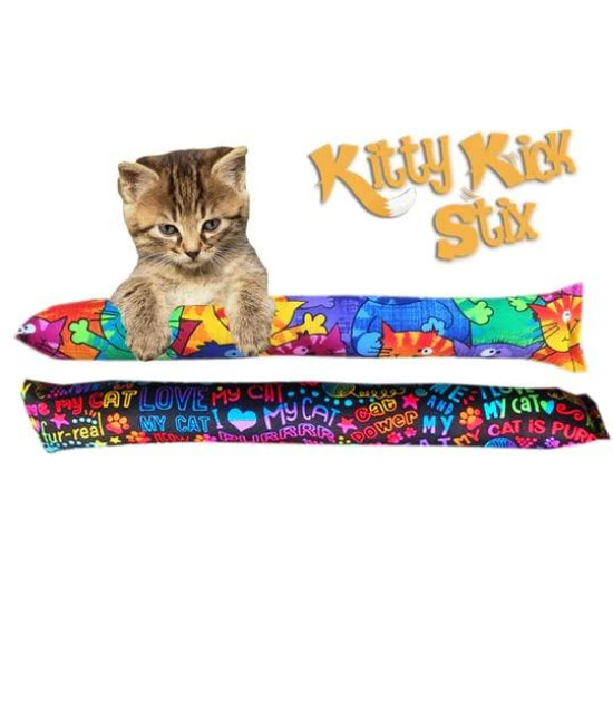 Kitty Kick Stix 15 Original Catnip Kicker Toy (Set of 2), Made in USA (NO Catnip Version)