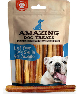 Amazing Dog Treats - Bully Sticks 6 Inch Regular Size (40 Pcs/Pack) - Premium Bully Stick Dog Chews - Long Lasting Bully Sticks for Dogs - Best Bully Stick Dog Bone - No Hide Dog Chew