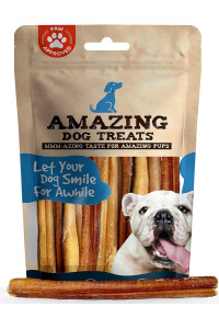 Amazing Dog Treats - Bully Sticks 6 Inch Regular Size (20 Pcs/Pack) - Premium Bully Stick Dog Chews - Long Lasting Bully Sticks for Dogs - Best Bully Stick Dog Bone - No Hide Dog Chew