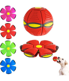 Pet Toy Flying Saucer Ball, New Flying Saucer Ball Dog Toy, Flying Saucer Ball for Dogs, Pet Flying Saucer Ball, Pet Toy Flying Saucer (Red)