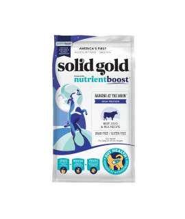 Solid Gold Dry Dog Food w/Nutrientboost for Adult & Senior Dogs - Made with Real Beef, Egg, and Pea - Barking at The Moon High Protein Dog Food for Energy, Digestive and Immune Support - 11 LB Bag