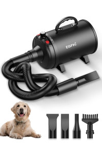 EGFKI Dog Dryer, 5.2HP/ 3800W Pet Grooming High Velocity Force Blower with 4 Nozzles, Adjustable Speed and Temperature Dog Hair Dryers for Grooming