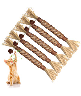 GBSYU 5 Pack Silvervine Cat Toy, Silvervine Sticks Cat Toys for Indoor Cats, Cat & Kitten Chew Toys for Aggressive Chewers, Cat Dental Toy for Kitten Teeth Cleaning, Matatabi Silvervine for Cats