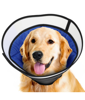 Manificent Dog Cone Collar for Dog After Surgery, Soft Recovery Cones for Large Medium Dogs, Prevent Pet Puppy Bite Licking Scratching Touching, Help Dog Healing from Wound L Size