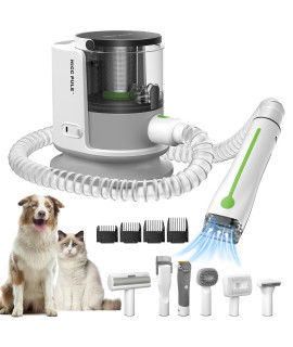 HICC PULE Dog Grooming Kit, Dog Hair Vacuum Suction 99% Pet Hair, Pet Grooming Vacuum with 6 Pet Grooming Tools, 1.5L Dust Cup, Low Noise Pet Grooming Kit for Shedding Dogs Cats at Home