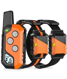 PIOUNS Dog Shock Collar for 2 Dogs, IP67 Waterproof Dog Training Collar with Remote, 3 Training Modes, Shock, Vibration, and Beep, Rechargeable Electric Shock Collar for Large Medium Small Dog