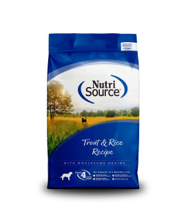 NutriSource Dry Dog Food, Trout and Rice, 26LB