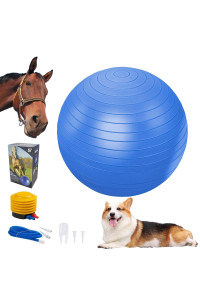 Dawpet Herding Horse Ball - Herding Ball Toys for Horses 30 Mega Herding Dog Balls with Hand Pump, Blue Anti-Burst Training Soccer Ball for Horses