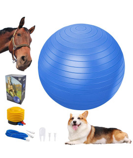 Dawpet Herding Horse Ball - Herding Ball Toys for Horses 30 Mega Herding Dog Balls with Hand Pump, Blue Anti-Burst Training Soccer Ball for Horses