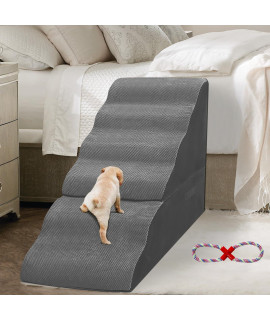 MALOROY 30 inch Dog Stairs for High Beds 30-36 inches Tall, 6 Tier 30IN Pet Steps Stairs for High Bed, Non-Slip Tall High Dog Ramp for Small Dogs, Best for Older or Injured Dogs/Cats, Grey