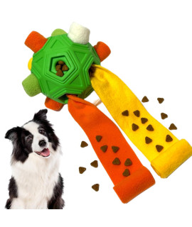 CIIVURR Snuffle Ball for Dog Toys Unbreakable Upgrade Ball Interactive Toy Foraging Snuffle Mat Puppy Treat Dispenser Slow Feeder Dog Puzzle Toys for Small, Medium, Large Pets (White Yellow Orange)