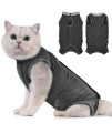 Avont Cat Recovery Suit - Kitten Onesie for Cats After Surgery, Cone of Shame Alternative Surgical Spay Suit for Female Cat, Post-Surgery or Skin Diseases Protection -Grey(M)