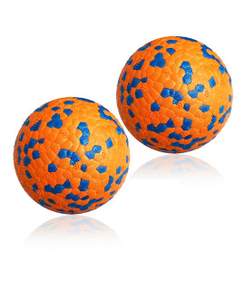 cAISHOW Dog Ball Toys Indestructible Dog Ball Float On Water Fetch Bouncy Durable Solid Rubber Ball For Puppy Small And Medium Dogs Playing Toys (F 255 Orange 2pcs)
