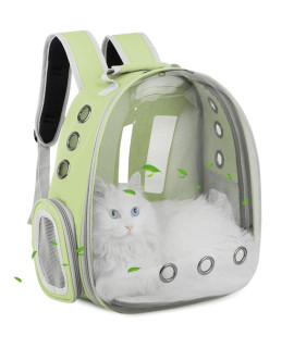 TOYSINTHEBOX Cat Backpack Carrier Bubble Expandable Foldable Breathable Pet Carrier Dog Carrier Backpack for Large Big Cats Hiking, Travelling, Camping, Up to 22 Lbs (Light Green)