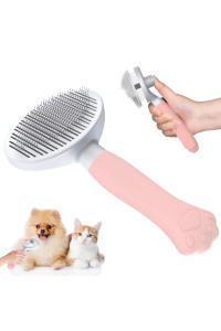 Zivacate cat Brush Dog Brush Ergonomic grip & One-click cleaning] groomi Tool for Short & Long Haired DogscatsRabbits, Deshedding Brush(Pink)