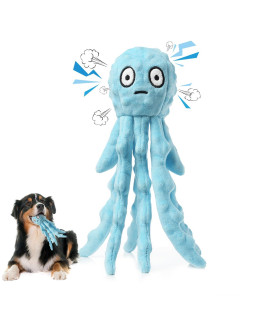 MewaJump Squeaky Dog Toys, Octopus Crinkle Plush Pet Training and Entertaining, Durable Interactive Chew Toys for Puppy Teething, Small, Medium, and Large Dogs