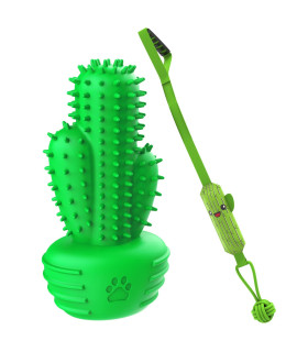 Pamlulu Dog Toys Set,Dog Chew Toy Cactus Tug of War Toy Set, Dog Squeaky Toys for Aggressive Chewers Cactus Tough Toys Interactive for Training Cleaning Teeth
