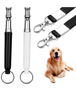 Puspoch Pet 2Pack Dog Whistle, Dog Whistle to Stop Barking Neighbors Dog, Adjustable Ultrasonic Silent Dog Whistle, Professional Recall Dog Training Whistles, with Lanyard