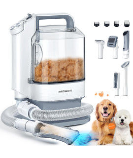 Meowant Dog grooming Kit for Shedding with 32L Large Dust cup, Pet grooming Vacuum with 5 Proffesional Tools for Sheldding & cleaning, 3 Mode Powerful Suction, Suitable for Dogs and cats