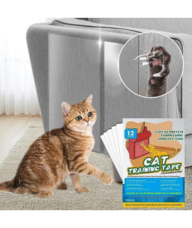 Cat Scratching Board - Cat Scratch Furniture Protector - 12 Pack Double Sided Anti Scratching Sticky Tape Cat Training Tape - Couch Cat Scratch Deterrent Tape