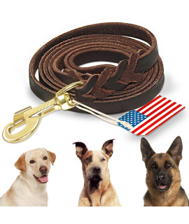 Highland Farms Select Premier 9.35Ft Leather Dog Training Leash. Made from Leather and is a Great Option for Hunting Dogs or General Obedience in The Backyard.Christmas Dog Gifts-Brown