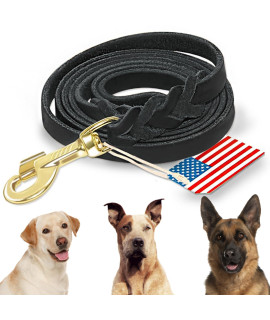 Highland Farms Select Premier 9.35Ft Leather Dog Training Leash. Made from Leather and is a Great Option for Hunting Dogs or General Obedience in The Backyard.Christmas Dog Gifts-Black