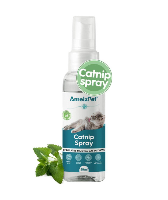 AmeizPet Catnip Spray for Cats, Cat Scratching Spray Mist, Transparent Cat & Kitten Behaviour Spray 50 ml (1.69 Oz)