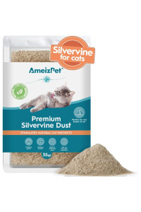 AmeizPet Silvervine Dust for Cats, Catnip Alternative for Training & Play, Cat & Kitten Behaviour Dust 35g (0.08 Oz)