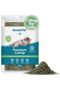 AmeizPet Catnip Grass for Cats Premium, Catnip Treats for Training & Play, Cat & Kitten Behaviour Dust 25g (0.06 Oz)
