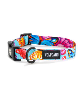 Wolfgang Premium Adjustable Dog Training Collar for Small Medium Large Dogs, Made in USA, FlutterColor Print, Large (1 Inch x 18-26 Inch)