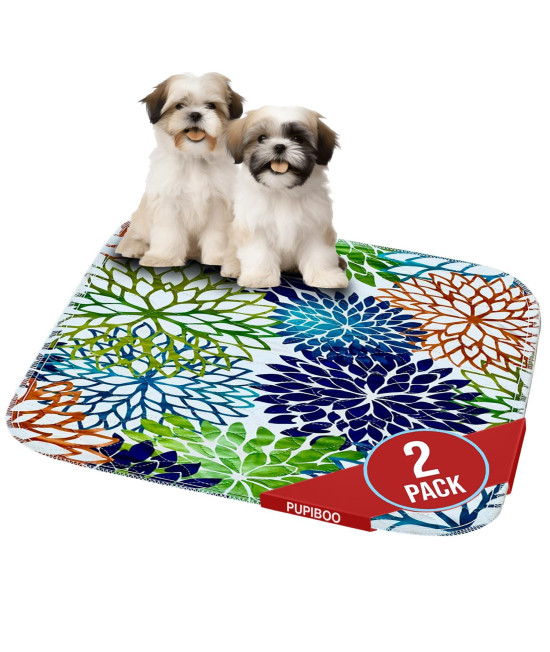 Washable Pee Pads for Dogs, Cat Litter Mat, Puppy Pads, Reusable Pet Training Pads, Small 18 x 24 (2 Pack) by Pupiboo