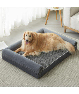 BFPETHOME Washable Dog Beds for Large Dogs, Orthopedic Dog Bed Large, Big Dog Couch Bed with Removable Washable Cover, Waterproof Lining and Nonskid Bottom, Egg-Crate Foam Pet Sofa Bed for Sleeping