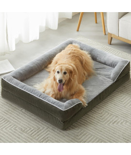 WNPETHOME Waterproof Dog Beds for Large Dogs, Orthopedic XL Dog Bed with Sides, Big Dog Couch Bed with Washable Removable Cover, Pet Bed Sofa with Non-Slip Bottom for Sleeping