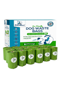 Petcellence Dog Poo Bags Biodegradable - Extra Thick and Strong Dog Poop Bags - 100% Leak-Proof corn Starch Blend, Unscented Perfect for Pet Owners, Poo Bag Holders and Puppy TrainingA (green, 270)