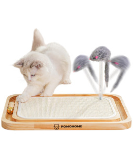Pomohome Cat Toys, Sisal Cat Scratching Board with Track Ball Toy,Interactive Cat Toys for Indoor Cats Kitten Exercise Teaser Mouse for Chasing Hunting