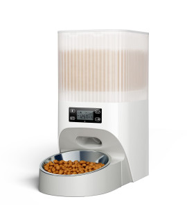 Faroro Automatic Cat Feeder, 4L/17 Cups Timed Automatic Dry Food Dispenser with Portion Control, 1-6 Meals a Day, Dual Power Supply and 10s Voice Recording for Small to Medium Cats Dogs