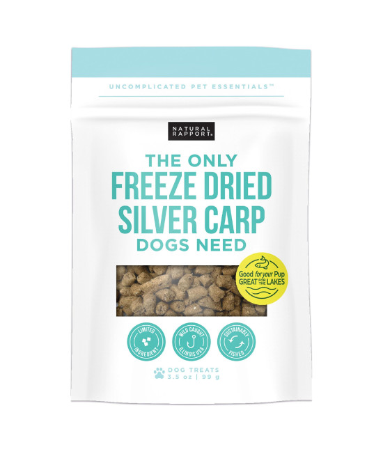 Natural Rapport Freeze Dried Fish Dog Treats - The Only Freeze Dried Carp Dogs Need -Single Ingredient, All Natural Dog Treats for Small and Large Dogs (3.5 oz)