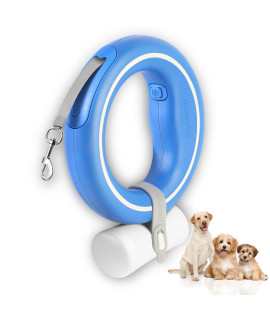 moestar UFO Retractable Dog Leash Hands Free Wearable Dog Leash with Poop Bag Holder One-Handed Brake Pause Lock 360 Tangle Free 10ft Dog Leash for Up to 66lbs Medium Small Dogs (Blue)